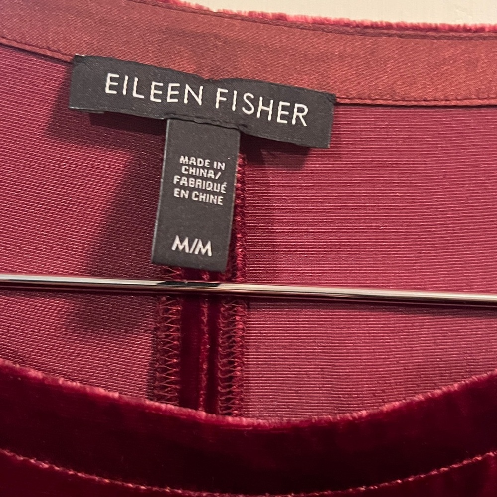 Eileen Fisher Rich Burgundy Velvet Blouse